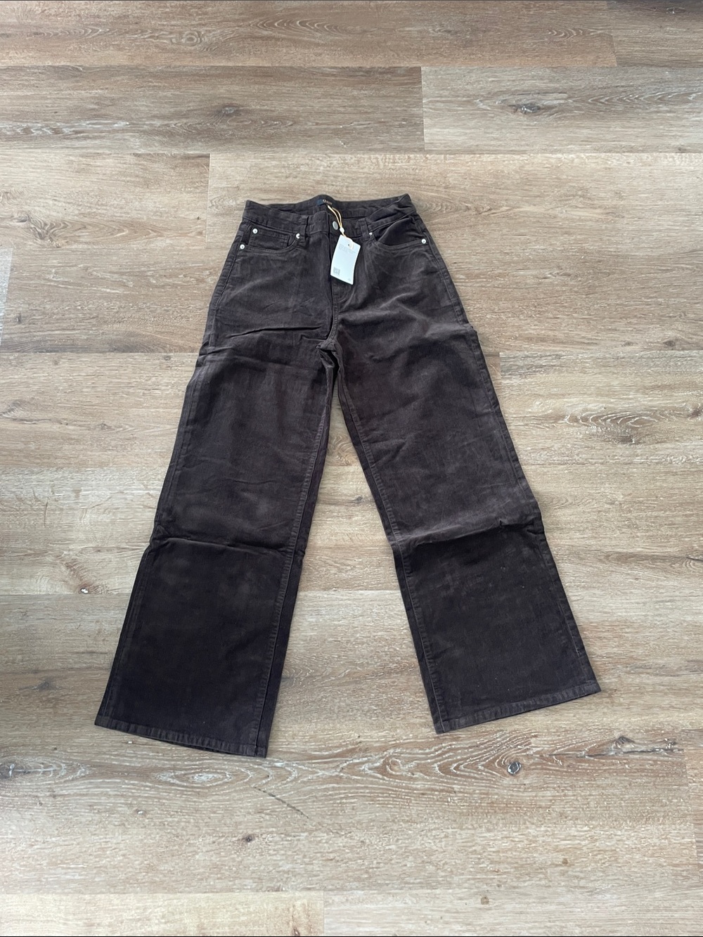 Wide Leg Corduroy Jeans in Dark Brown - Women's